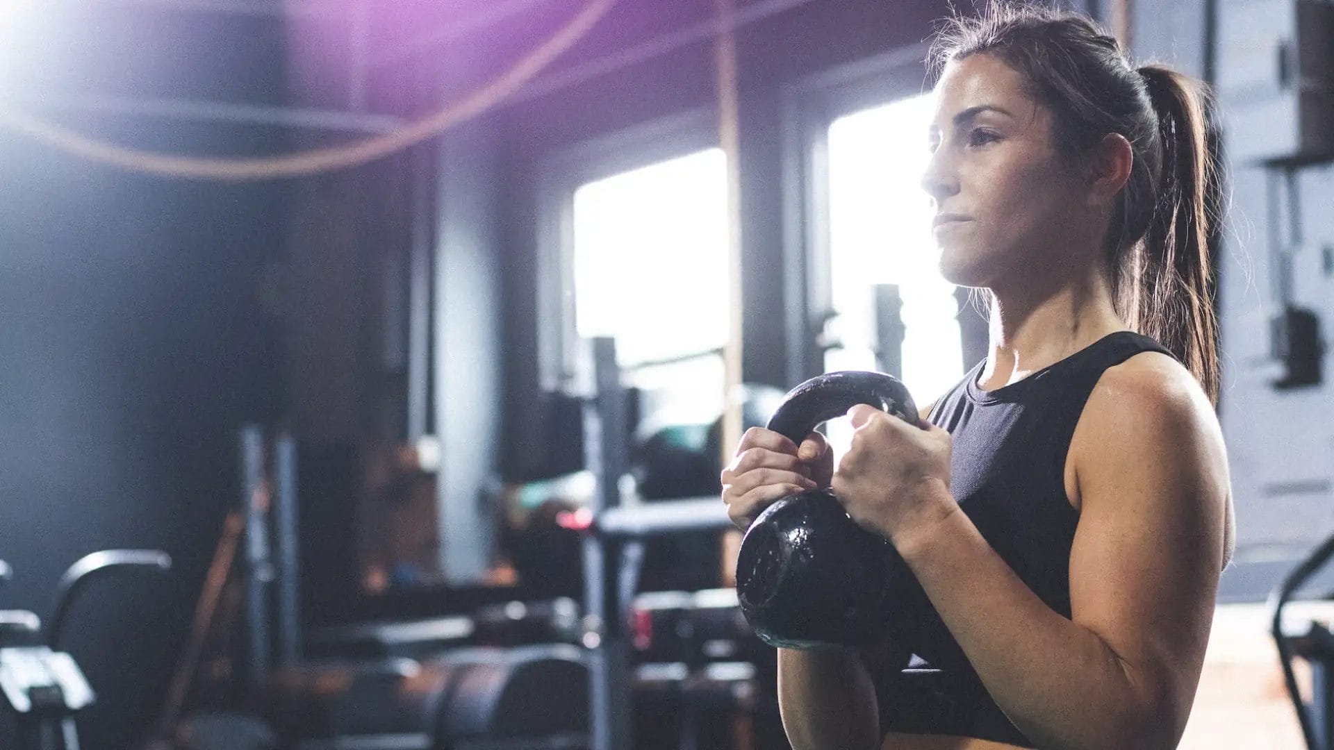 Woman training with Kettlebell